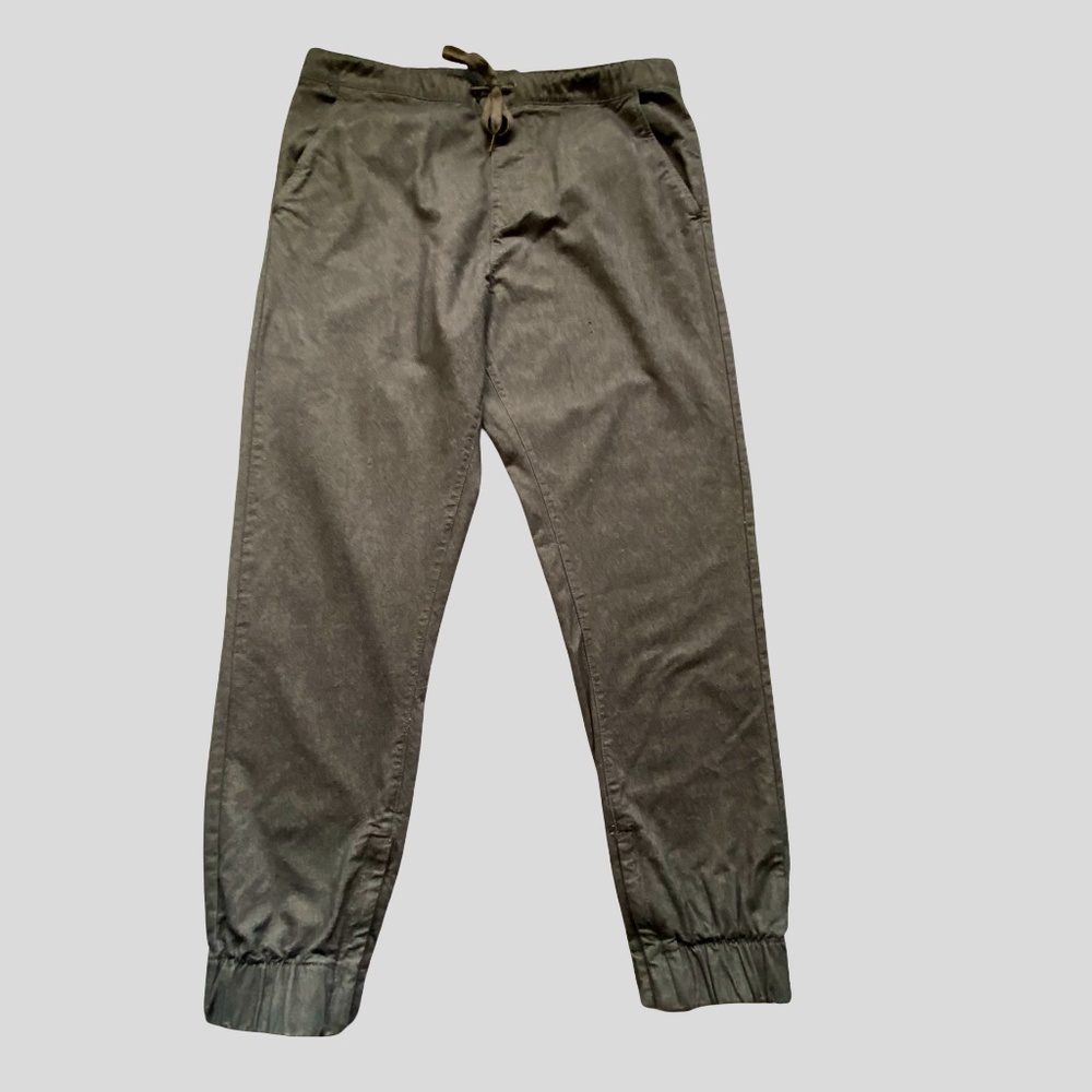 Tainted Denim Brown/Black Blend Mens Cotton Blend Thick Jogger Pant- Sz-37/38